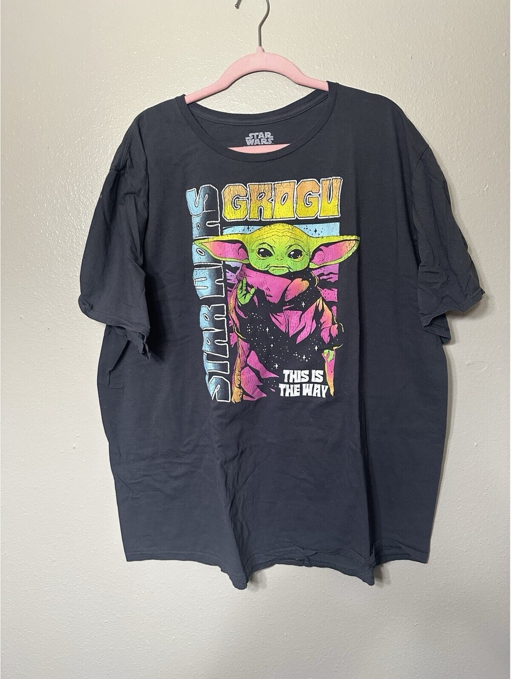 Star Wars Grogu Baby Yoda This Is The Way Graphic T-Shirt Men’s 3XL Gray
